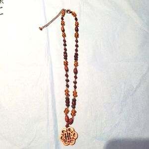 Beaded necklace, earthtones